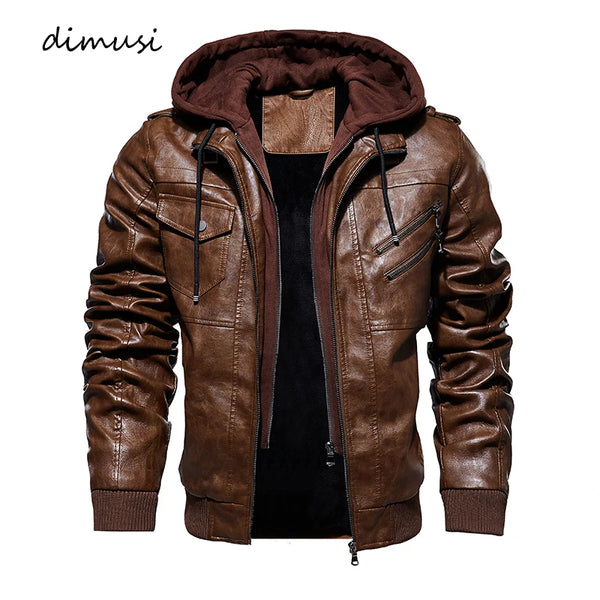 Autumn Winter Men's Warm PU Leather Jackets