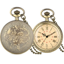 Bronze Retro Roman Numerals Display Quartz Pocket Watch
