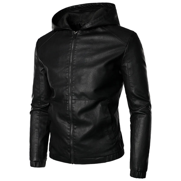 Fashion Motorcycle Leather Jackets Hooded Learher Jacket