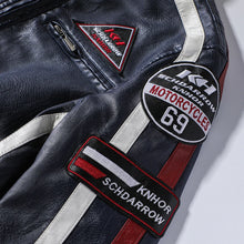 New Casual Motor Biker Painted Leather Jackets Coat