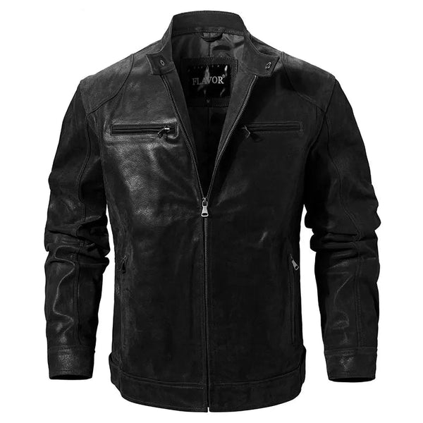 Men's Pigskin Real Leather Jacket Motorcycle Jacket Coat