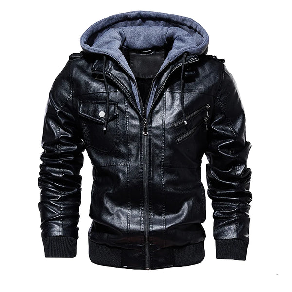 Autumn Winter Men's Warm PU Leather Jackets