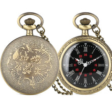 Bronze Retro Roman Numerals Display Quartz Pocket Watch