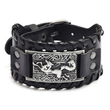Punk Men Wide Bangle Accessory Wolf Head Charm Bracelet