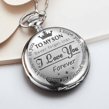 Vintage Boys Pocket Watch Round Roman Numeral Dial With Chain