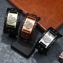 Punk Men Wide Bangle Accessory Wolf Head Charm Bracelet