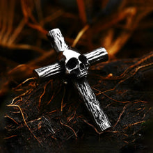 Gothic Stainless Steel Skull Cross Pendant