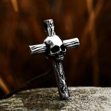 Gothic Stainless Steel Skull Cross Pendant