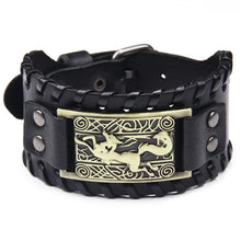 Punk Men Wide Bangle Accessory Wolf Head Charm Bracelet