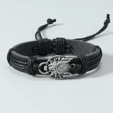 Retro Wolf Head Charm Bracelet