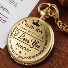 Vintage Boys Pocket Watch Round Roman Numeral Dial With Chain