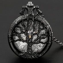 Tree of Life Pattern Sketch Ink Painting Dial Pocket Watch