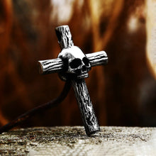 Gothic Stainless Steel Skull Cross Pendant