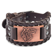Punk Men Wide Bangle Accessory Wolf Head Charm Bracelet