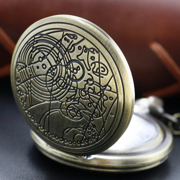 Bronze Mysterious Gemstone Doctor Strange Quartz Pocket Watch