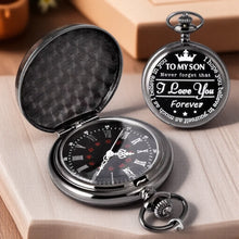 Vintage Boys Pocket Watch Round Roman Numeral Dial With Chain