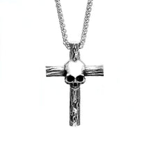 Gothic Stainless Steel Skull Cross Pendant
