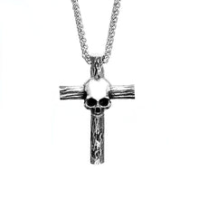Gothic Stainless Steel Skull Cross Pendant