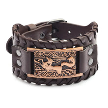 Punk Men Wide Bangle Accessory Wolf Head Charm Bracelet